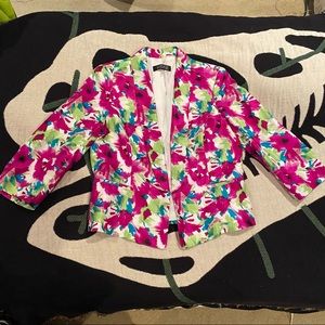 Abstract Floral Magenta Blazer